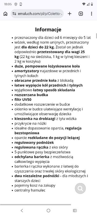 Wózek Spacerówka Coletto Yoggy