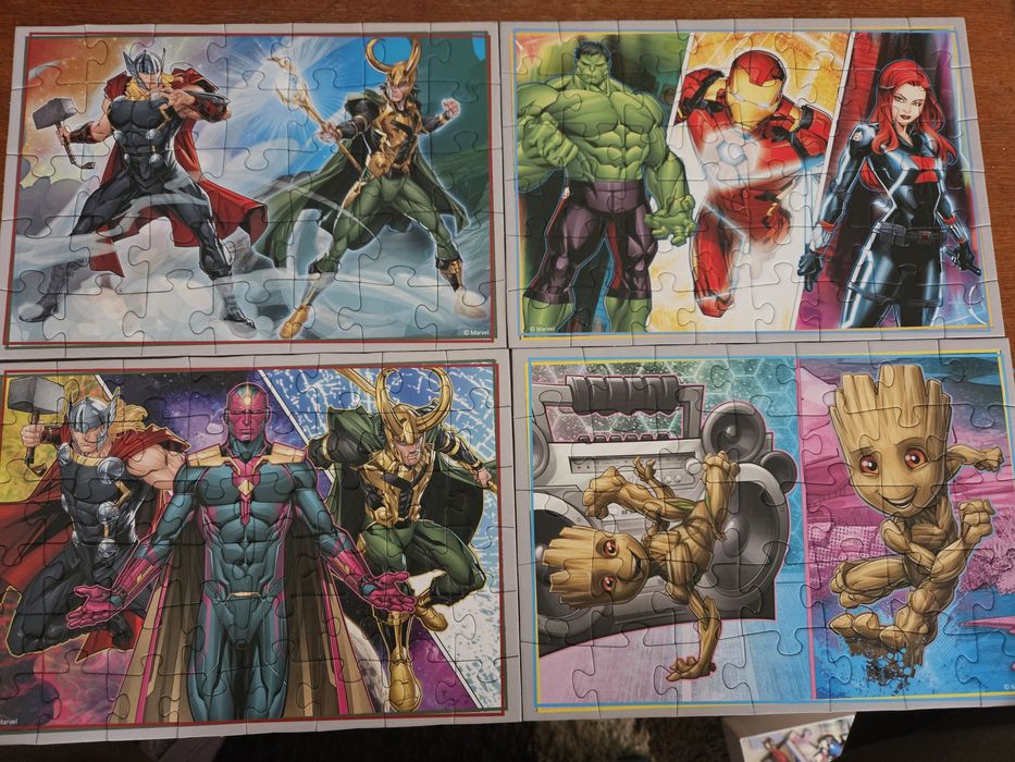 Пазли, є різні, супергерої, мультфільми