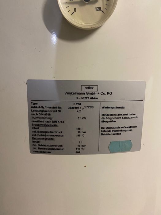 Acumulador de agua quente 200L Reflex