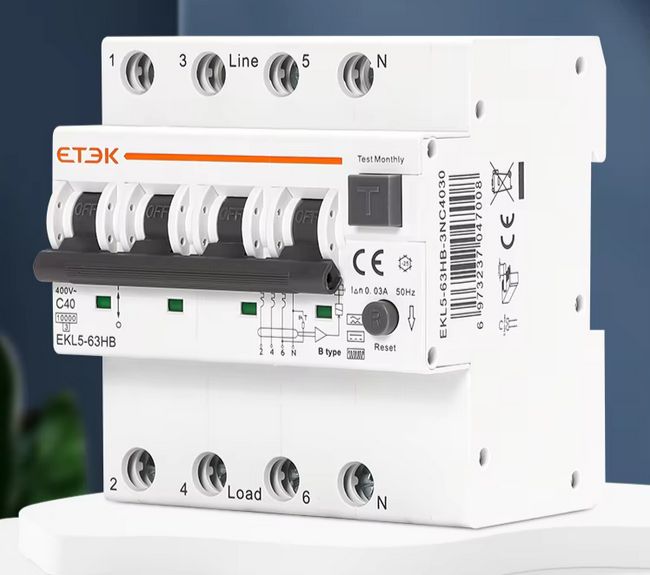 RCBO Diferencial e Disjuntor 2 em 1 - TRIFASICO - 40a - 30 ma