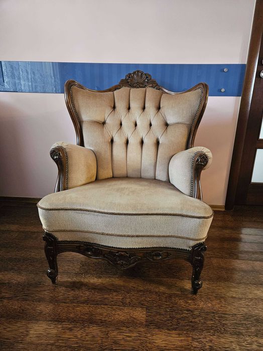 Sofa 3 osobowa + 2 fotele Ludwik XIX