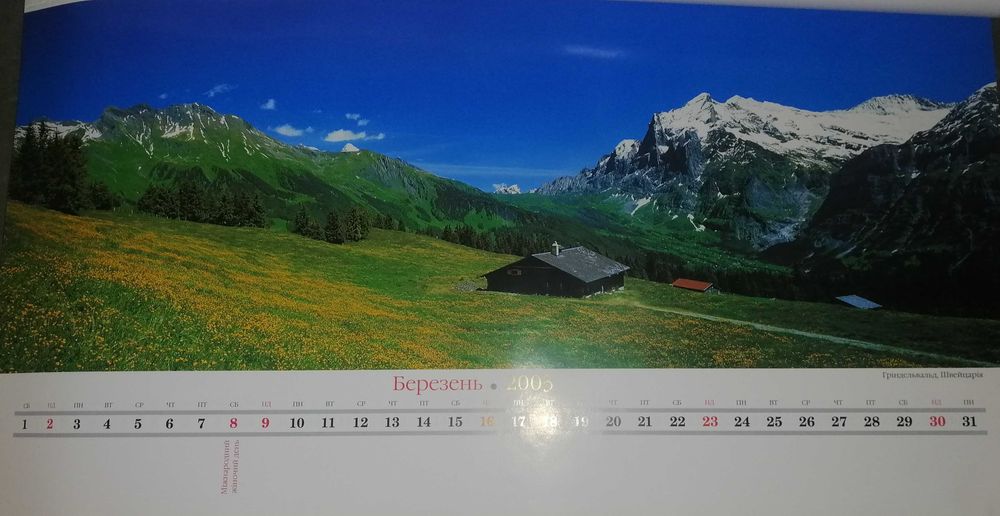 Настінний календар "ЄВРОПА 2003"