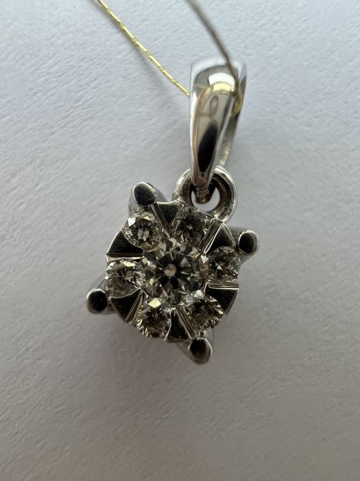 Золотой кулон с бриллиантами белое золото 585 проба