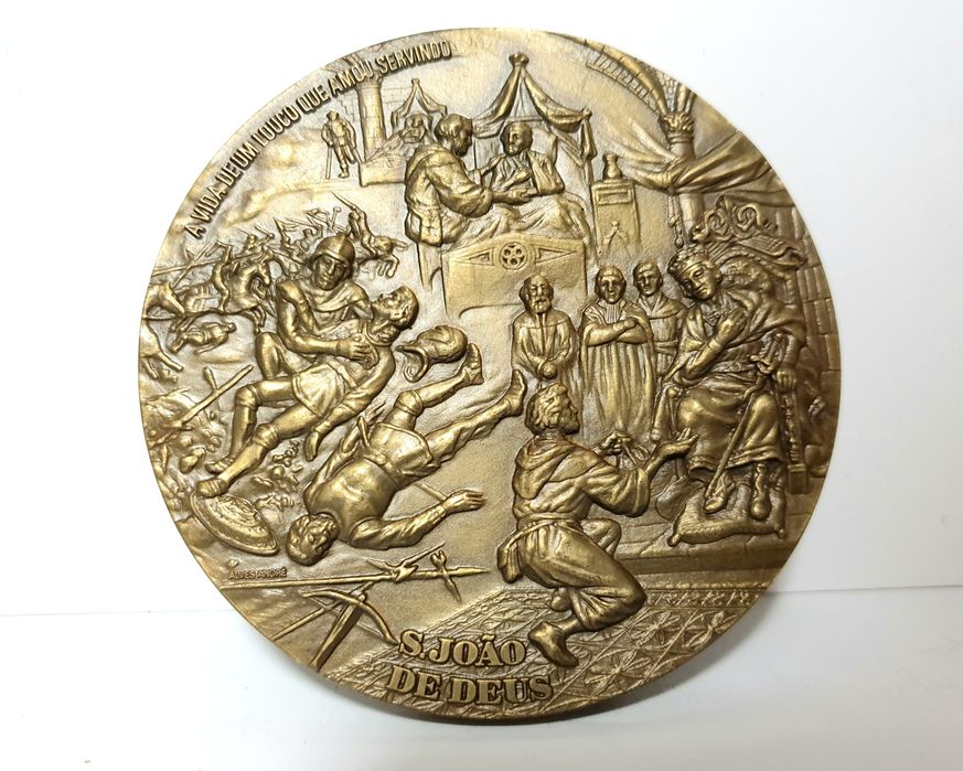 3 medalhas em bronze Santos: Bartolomeu-Cristóvão-João de Deus