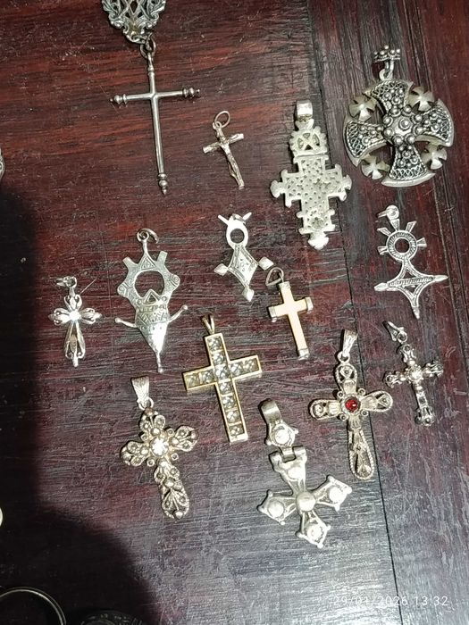 Crucifixos Prata 925 Tuaregues Antigos 5 cm