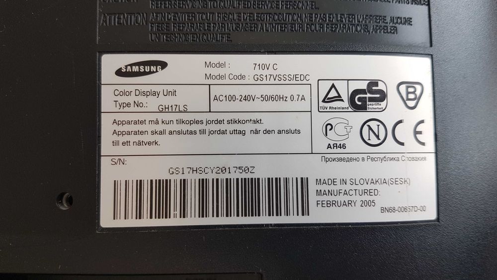 Monitor LCD Samsung SyncMaster 710V  +PREMIA