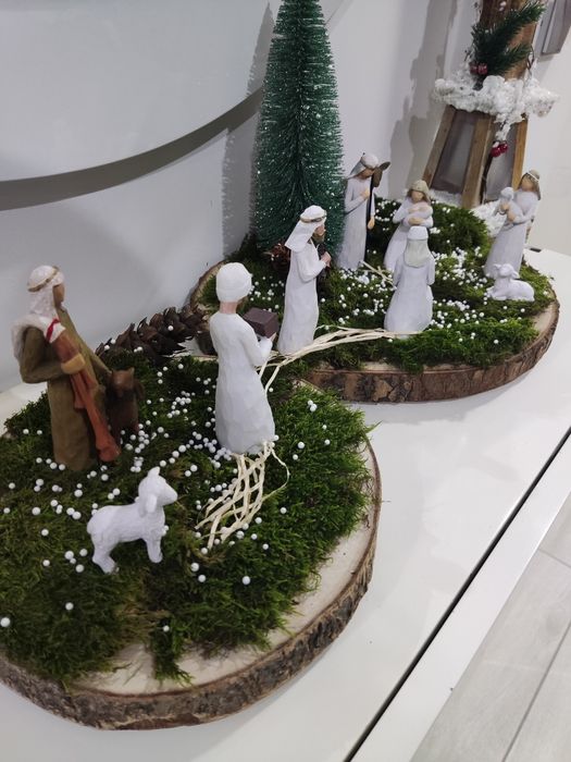 Presépio moderno em tons branco