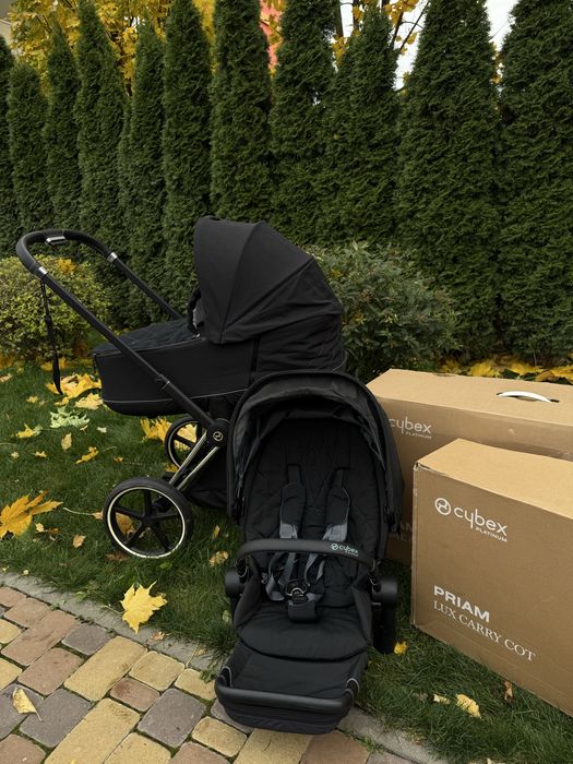 Коляска 2 в 1 cybex priam 3.0 chrome black