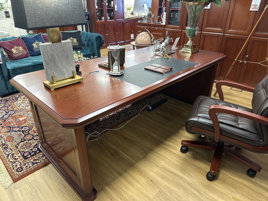 Eleganckie duże biurko gabinetowe fornir 240cm. % ceny! Outlet