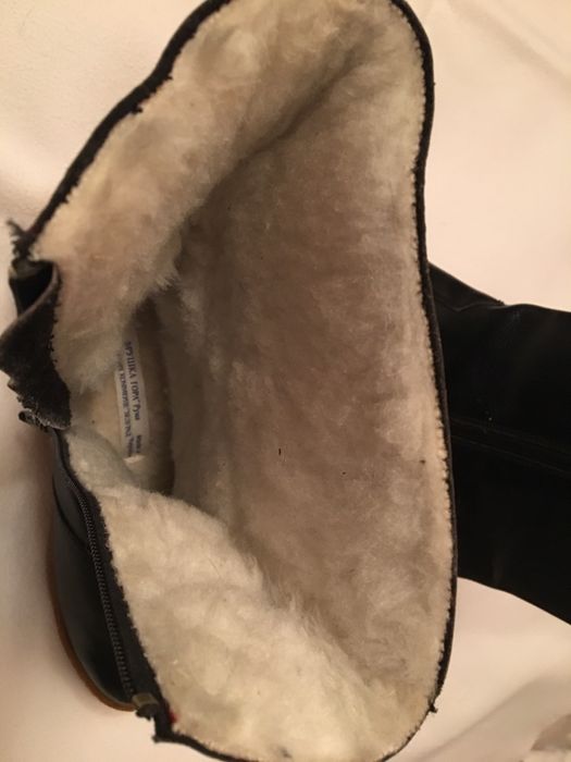 Полусапожки (сапожки) зимние, кожа, 26-26,5 см, Югославия, нов.черные