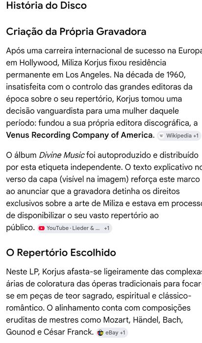 Miliza Korjus vinil 33 divine music assinado a dourado pela própria ed.americana