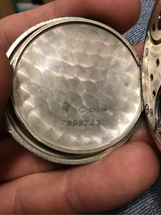 Zegarek kieszonkowy Omega srebrna próba 800