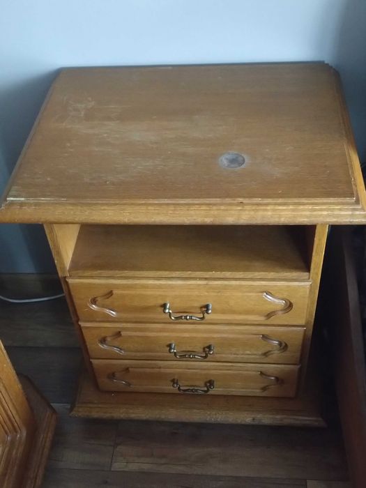 Szafka dębowa z szufladami, szafka nocna,