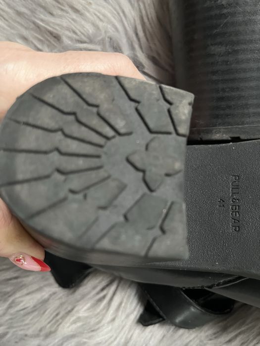 Pull & Bear buty botki czarne na platformie 39/40