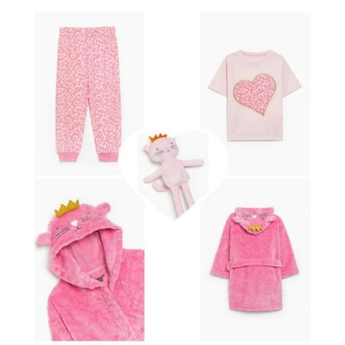 Набір халат флісовий, піжама і іграшка