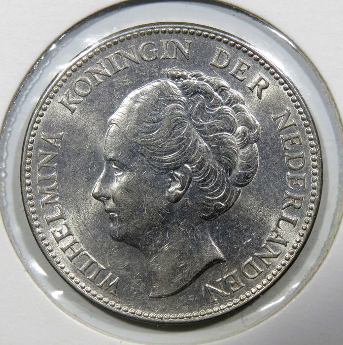 HOLANDA - Moeda em Prata. 1 GULDEN – Rainha WILHELMINA / 1940