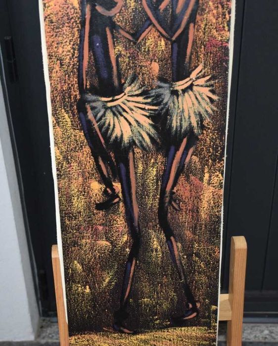 Quadro africano (Angola) pintado a tinta de óleo – Casal de dançarinos - 1997