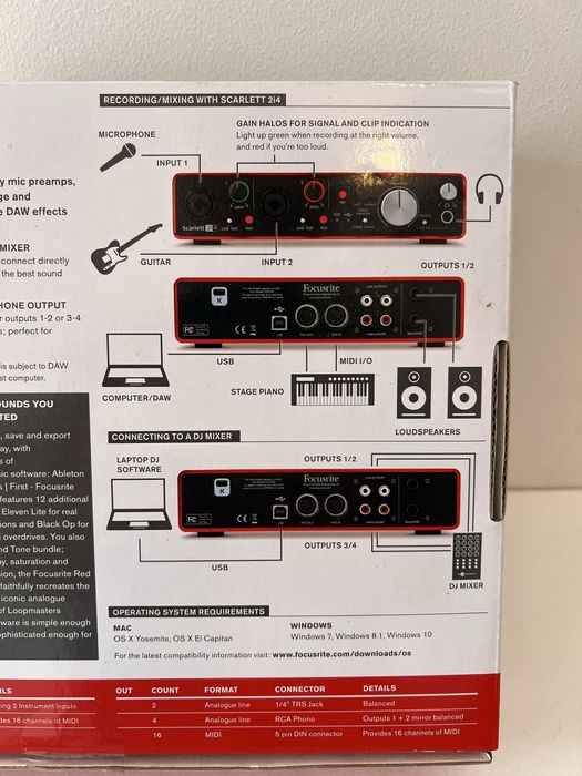 Focusrite Scarlett 2i4 2nd Gen USB Interface Audio (NOVA)