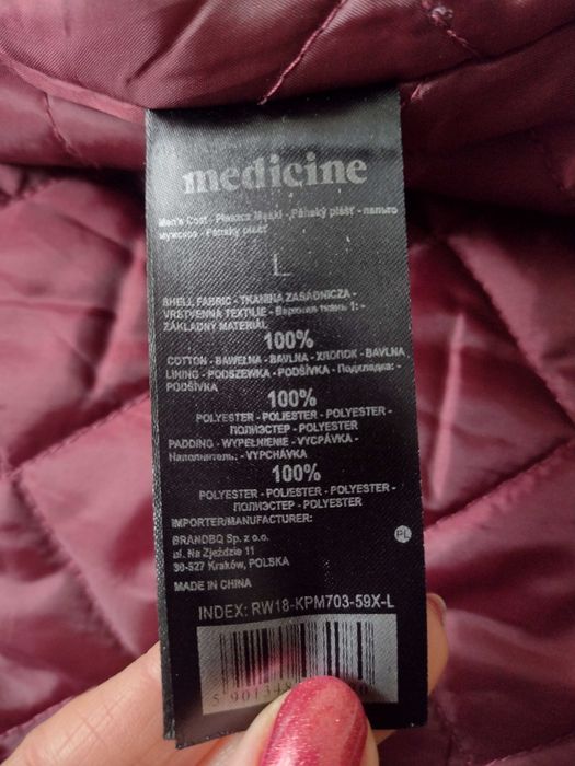 Płaszcz męski granatowy jesienno-zimowy Medicine