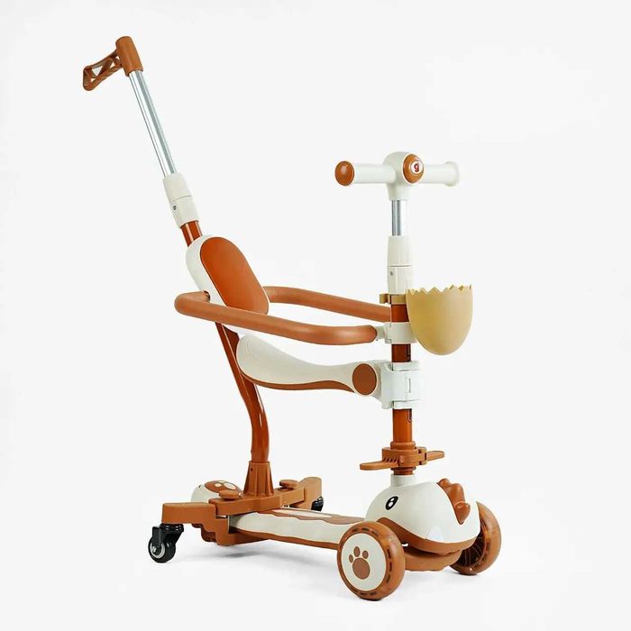 Самокат 5в1 Skyper PU колеса 125х40мм  укр звук Коричневий (GL-09077)