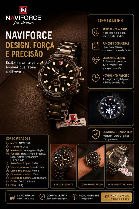 Relógios NAVIFORCE novos