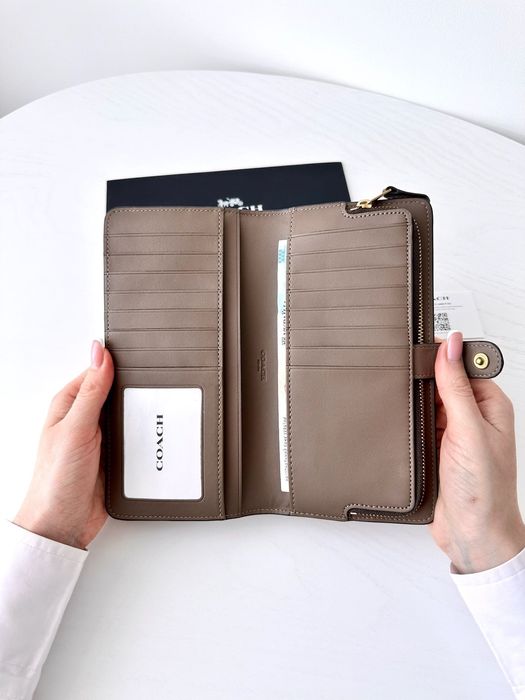 Жіночий брендовий шкіряний гаманець Coach женский кошелек коуч коач