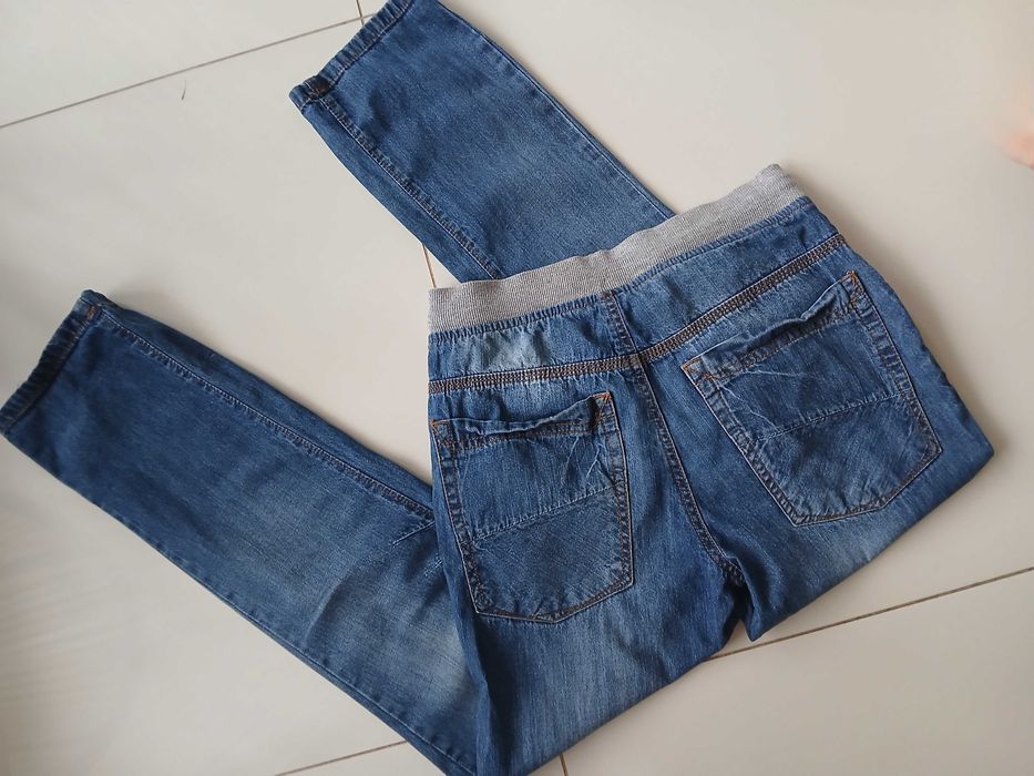 Jeansy spodnie chłopięce 152 158 joggery proste regulacja