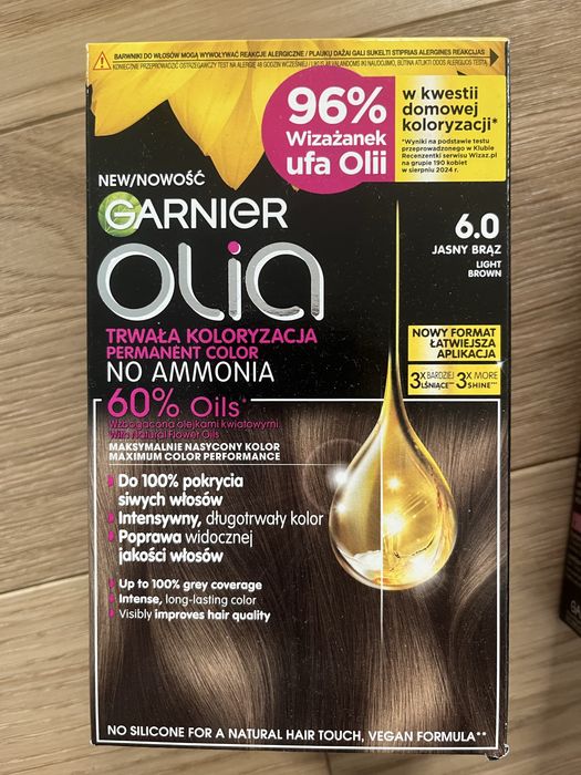 GARNIER OLIA 6.0 Jasny brąz Farba do włosów 3 sztuki nowe