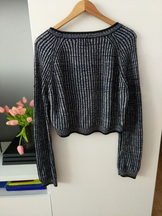 Gina Tricot melanżowy krótki sweter