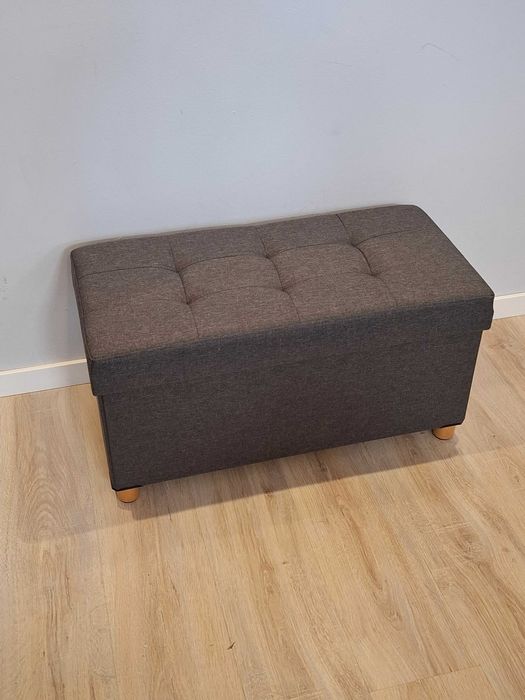 Pufa tapicerowana z miejscem do przechowywania,ciemnoszara