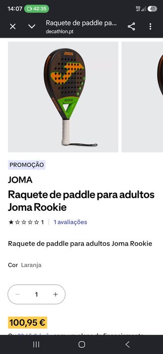 Raquete de paddle Joma