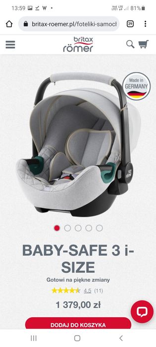 Britax baby safe 3 isize