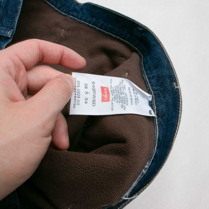 Wrangler Fleece Lined Carpenter Jean spodnie jeansowe ocieplane38/34us