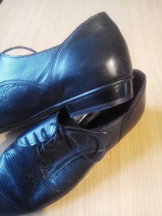 Półbuty czarne skórzane