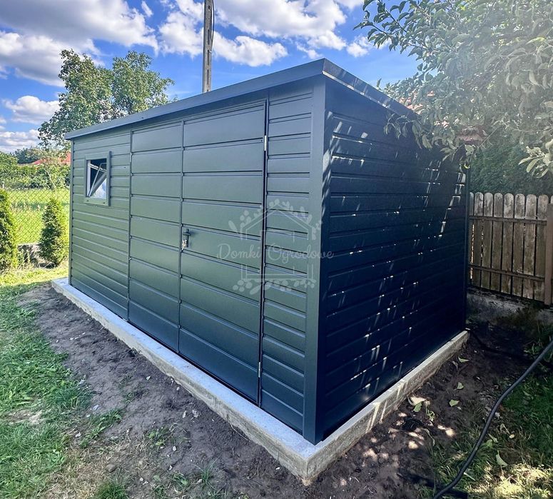 Schowek - domek ogrodowy 4,5x2m  brama dwuskrzydłowa -antracyt ID1075