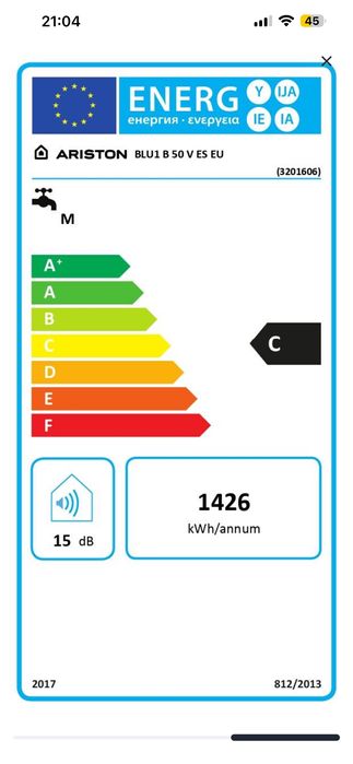 Termoacumulador 1B 50 Litros Ariston Blu