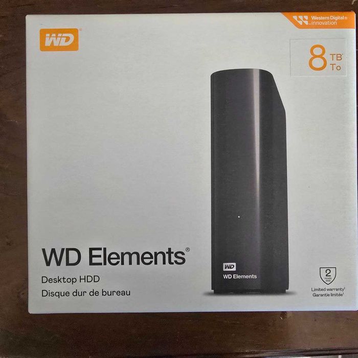 Disco Rígido Externo 8TB WD Elements 3.5" USB 3.0 – Preto