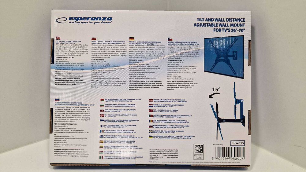 NOWY uchwyt ścienny TV Esperanza 26-70" 30kg VESA Komis Madej Czeladź