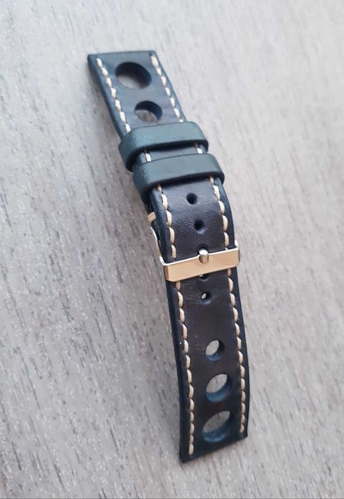 Skórzany pasek typu rally postarzany