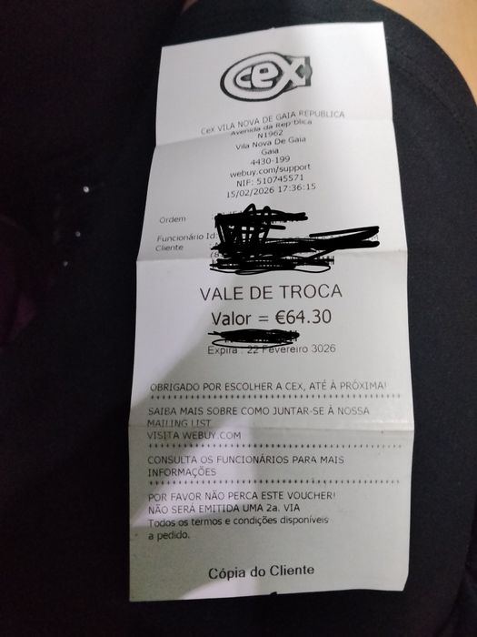 Vendo vale cex de 64.30€ por 60€