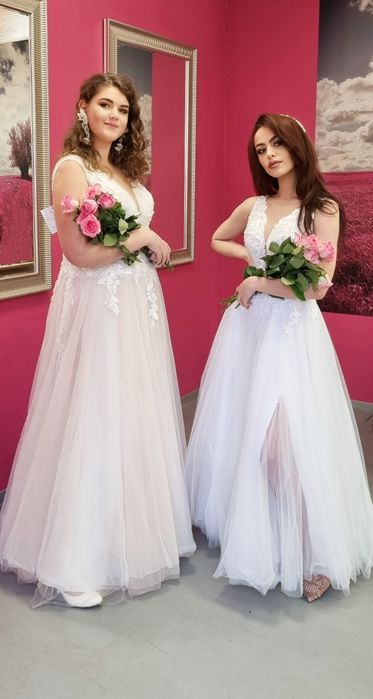 SUKNIA ŚLUBNA  boho błyszcząca plus size