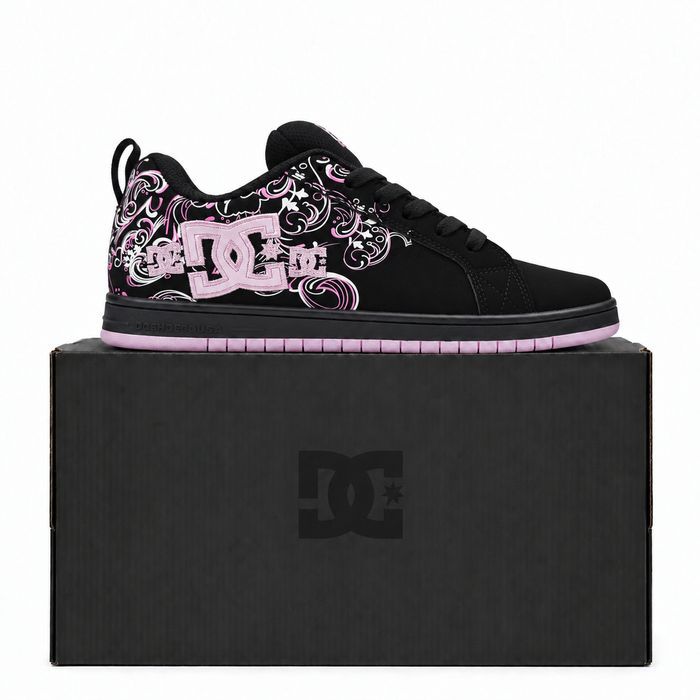 Кроссовки женские DC Shoes Court Graffik Black Pink Sabbath ADYS100681 Диси Шуз Корт График Блэк Пинк Саббат Size 37 Новинка