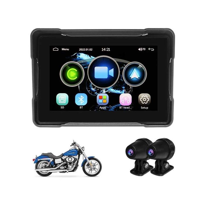 (NOVO) Moto Carplay e Android Auto c/câmara