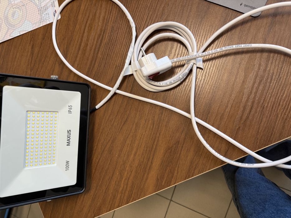 Прожектор MAXUS, FL-04, 100W, IP 65 з дротом та вилкою