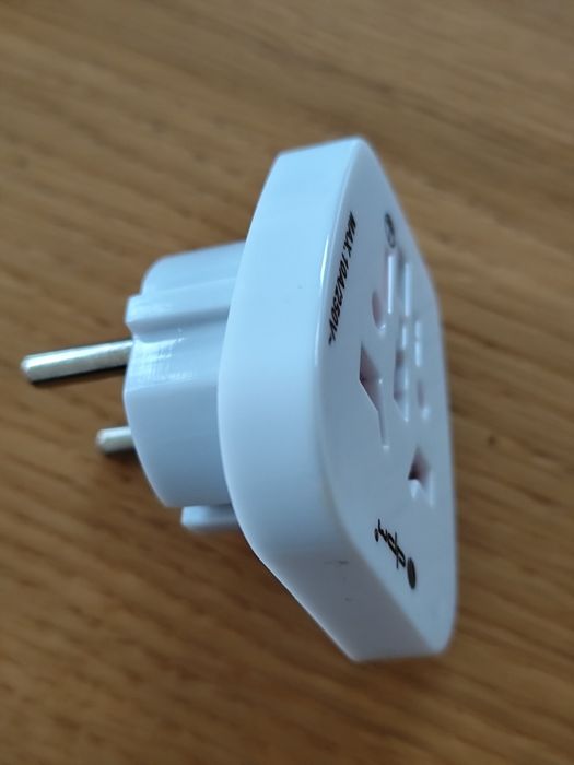 Adapter podróżny Europa. Wtyk typu C, europejski - biały