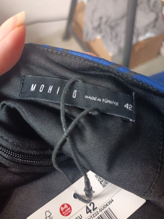 Mohito rozmiar 42 XL chabrowa sukienka długi rękaw