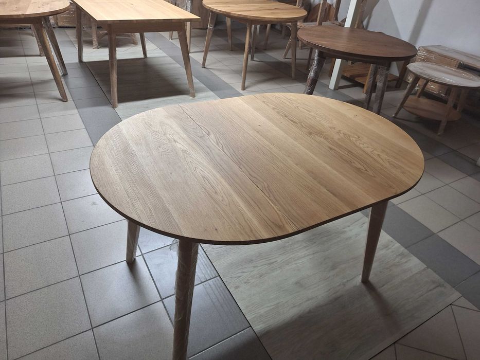 Stół okrągły dębowy rozkładany  100 cm ( dostępny od zaraz)