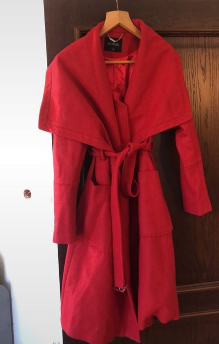 Top Secret Płaszcz  długi zimowy damski kurtkam M/38  Piękny czerwony