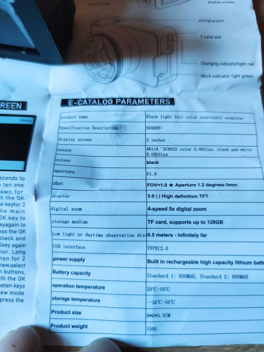 Kamera-aparat do lunety obserwacyjnej 4K 4 krotny zum