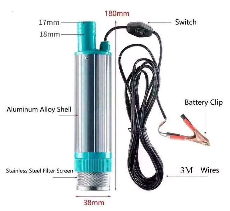 Потужний насос 12в для перекачки топлива води